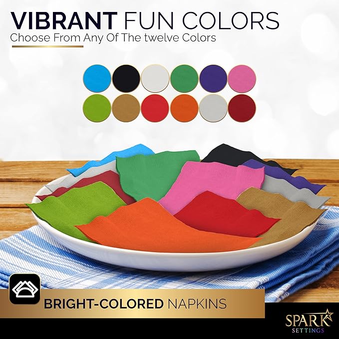 Big Party Pack 40 Count Orange Dinner Napkins Tableware- Ideal for Wedding, Party, Birthday, Dinner, Lunch, Cocktails. (7” x 7”)
