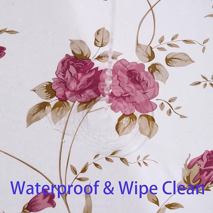 Walrus Round Vinyl Fitted Tablecloth with Flannel Backing Elastic Edge Design Table Cover Waterproof Oil-Proof PVC Table Cloth Stain-Resistant Best for 32"-36" Round