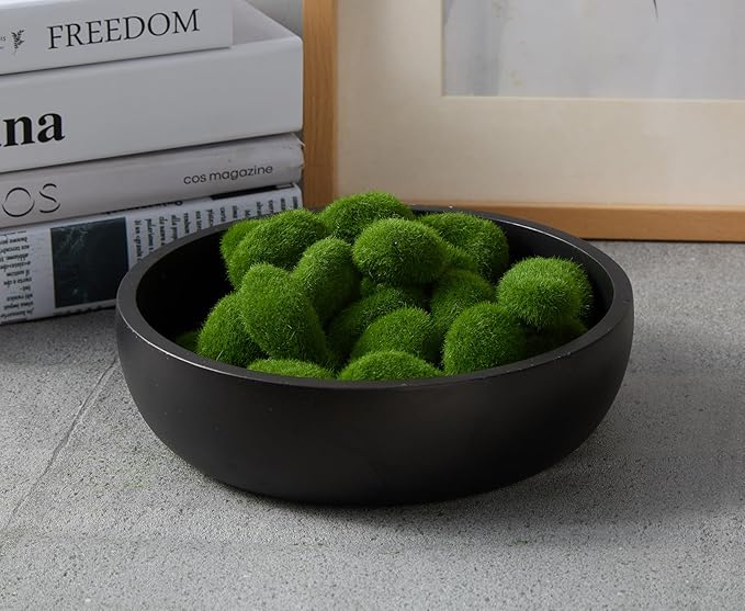 Aotea Crafts - 7.9" Concrete Key Bowl for Entryway Table Decor - Modern Industrial & Minimalist Decorative Key Holder Bowl for Keys- Charcoal Black- Smooth Texture - Sealed & Durable