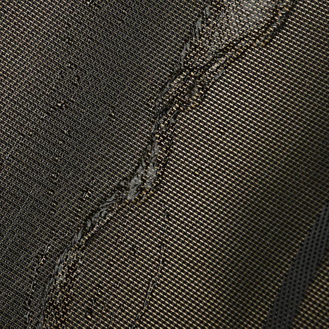 DACHUI Placemats Set of 6, Linen Look Woven Place Mats, Water Resistant, Heat Resistant, Washable, Durable Table Mats (Black Gold)
