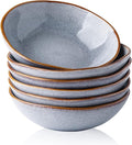 AmorArc Ceramic Cereal Bowls Set of 6, 24 oz Handmade Stoneware Bowls Set for Cereal Soup Salad, Stylish Kitchen bowls for Meal, Dishwasher & Microwave Safe, Reactive Glaze Gray Blue