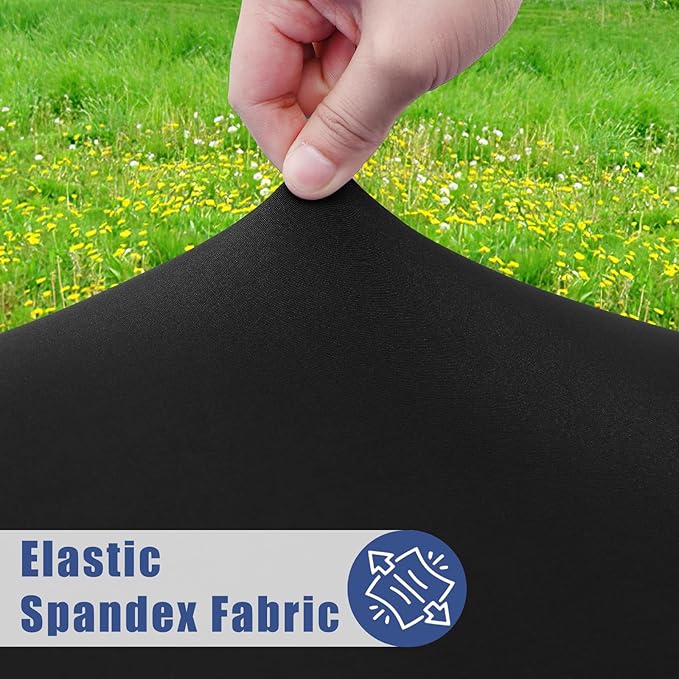 Round Spandex Tablecloth 2 Pack, Elastic Fitted Waterproof Tablecloths for 18"-24" Tables, Stretch Washable Picnic Table Cover for Camping, Dining, Indoor and Outdoor, Black