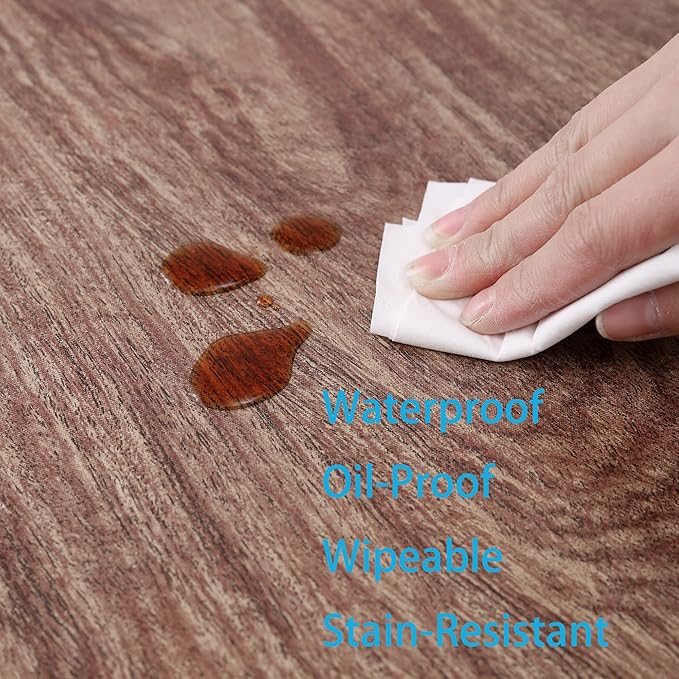 Walrus Round Vinyl Fitted Tablecloth with Flannel Backing Elastic Edge Design Table Cover Waterproof Oil-Proof PVC Table Cloth Stain-Resistant Best for 45"-56" Round