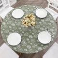 Walrus Round Vinyl Fitted Tablecloth with Flannel Backing Elastic Edge Design Table Cover Waterproof Oil-Proof PVC Table Cloth Stain-Resistant Best for 37"-44" Round
