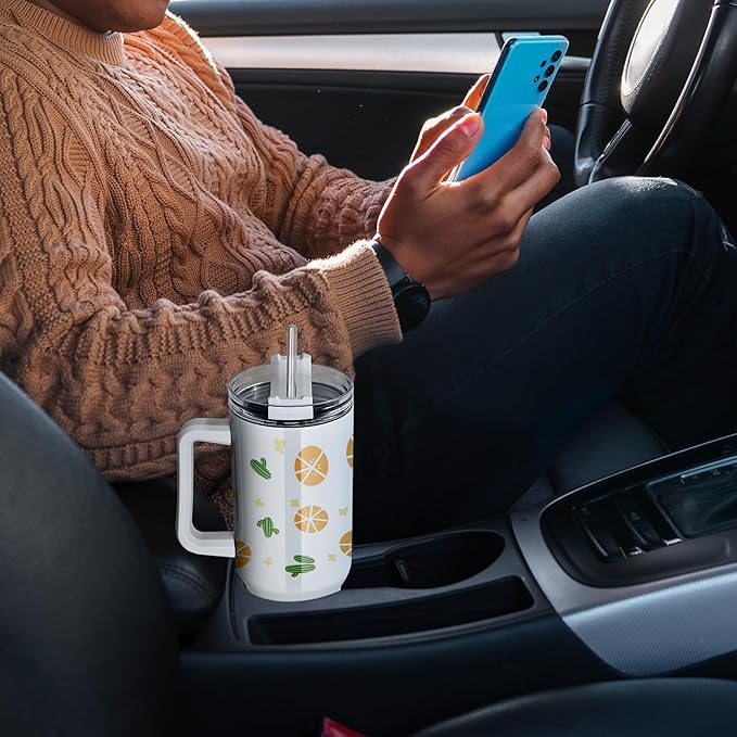 40 oz Sublimation Tumblers with White Handle Lid and Straw 12 Pack Stainless Steel Double Wall Vacuum Insulated Travel Mug Cup Bulk Sublimation Blank for DIY Gift