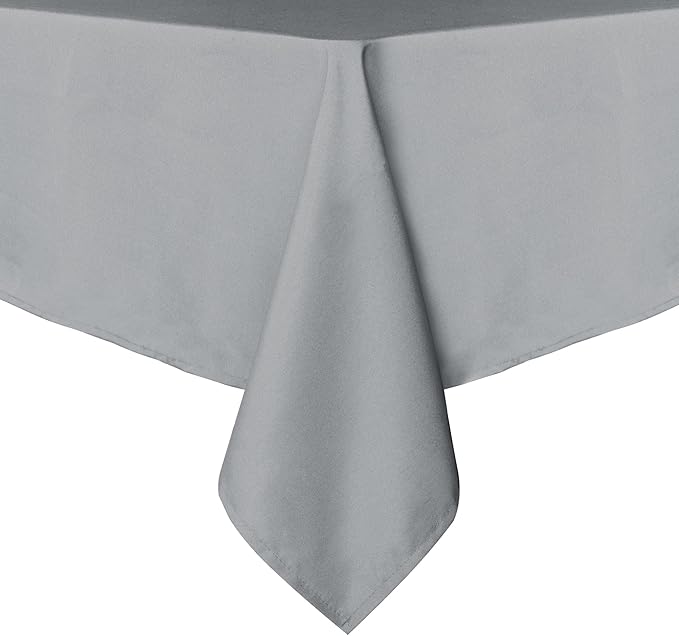 sancua Rectangle Tablecloth - 70 x 120 Inch - Stain and Wrinkle Resistant Washable Polyester Table Cloth, Decorative Fabric Table Cover for Dining Tables, Buffet Parties and Camping, Silver Grey