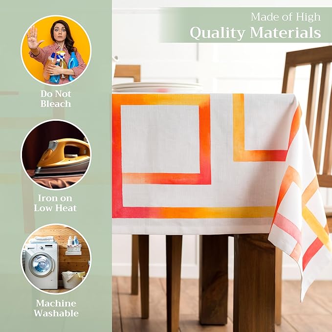 Maison d' Hermine Table Cloth Rectangle Table 100% Cotton 60 x 90 Inches Tablecloth Reusable Decorative for Dining Room Farmhouse Home Valentines Day Decorations Spring Summer - Summer Maze