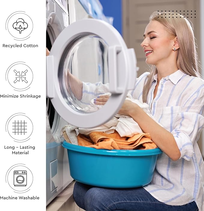 Encasa XO Dining Placemat Set of 6 | Ladder Black Color | Fine Ribbed Cotton Table mat | Size 18x13 in | Machine Washable