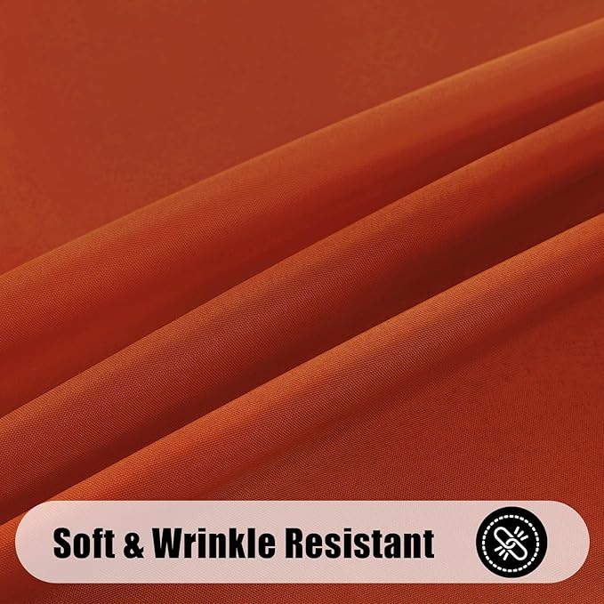 Smiry Rectangle Table Cloth, Waterproof Anti-Scratch Polyester Tablecloth, Decorative Washable Fabric Table Cover for Dining, Buffet, Parties and Outdoor, 60x102, Rust