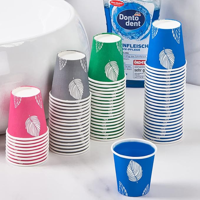600 Pack 3oz Disposable Paper Cups, Small Disposable Cups, Colorful Small Mouthwash Cups, Mini Paper Cups for Parties, Picnics, Barbecues, Travel and Events