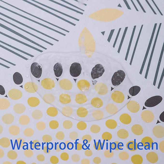Walrus Round Vinyl Fitted Tablecloth with Flannel Backing Elastic Edge Design Table Cover Waterproof Oil-Proof PVC Table Cloth Stain-Resistant Best for 37"-44" Round