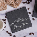 Blue Ridge Mountain Gifts - Chicago IL Skyline Coasters, Set of 4 - Chicago Illinois Souvenir, Slate Coasters with Minimalist Skyline, Housewarming Gift for Friends, Family, & Neighbors