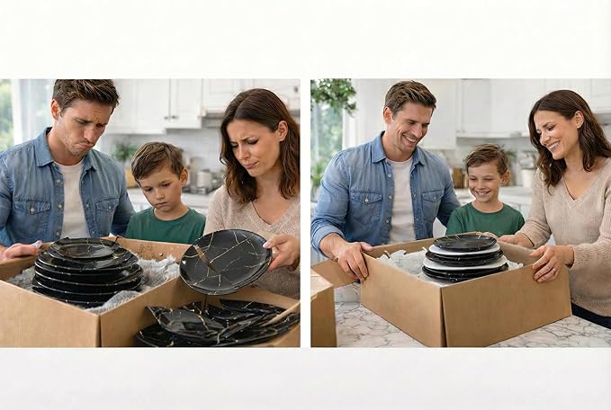 48 Piece Felt Plate Dividers for China Storage - Felt Protectors for Dinner, Salad, and Saucer Plates - Ideal for Moving Fine China, Porcelain, Glass, etc - Cut-to-Fit Full China Set - Soft White