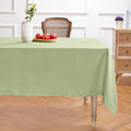 Solino Home Linen Cloth Tablecloth 52 x 52 Inch - 100% Pure Linen Chambray Olive Square Tablecloth - Athena, Machine Washable Table Throw for Spring, St Patricks Day