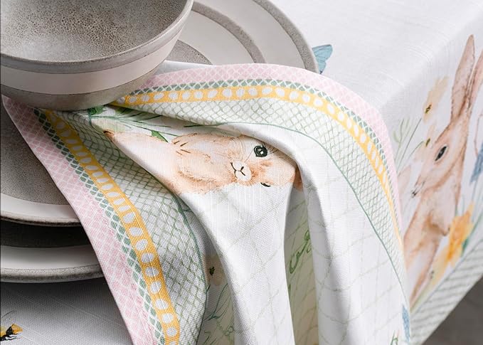 Maison d' Hermine Cloth Napkins Set of 4 100% Cotton Everyday Reusable Square Napkins Cloth Washable Dinner Party Wedding Restaurant Valentines Day Decorations Spring/Summer (Easter Dew, 20" x 20")