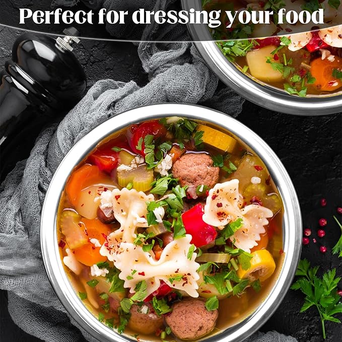 Mixing Bowls, 5 Pack 1.2 Qt Stainless Steel Mixing Bowls Stainless Steel Bowls, Metal Bowl For Kitchen, Baking, Cooking Prep
