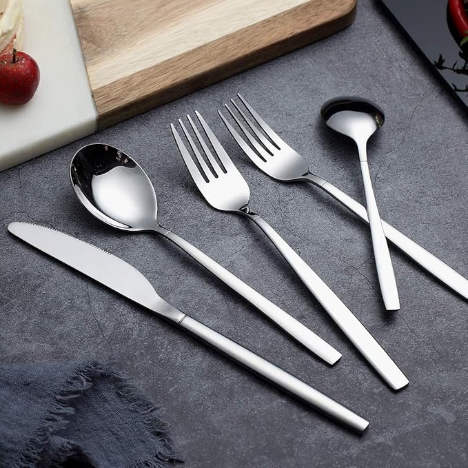 Berglander Flatware Set 20 Pieces, Stainless Steel Flatware Set, Silverware Set Service For 4