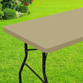 Smiry Rectangle Picnic Table Cloth, Waterproof Elastic Fitted Tablecloths for 4 Foot Tables, Washable Polyester Table Cover for Camping, Indoor and Outdoor (Taupe, 30"x48")