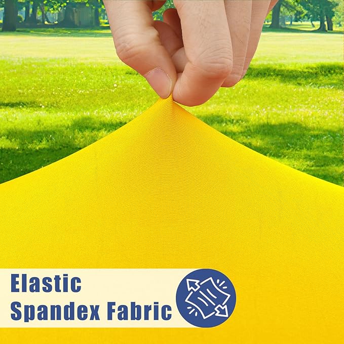 Spandex 6 Foot Rectangle Table Cloth 2 Pack, Elastic Fitted Tablecloths for Picnic, Stretch Washable Patio Table Cover for Outdoor, Camping, Banquet and Parties (Yellow, 30"x72")