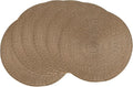 AHHFSMEI Round Braided Placemats 15 Inch Round Table Mats for Dining Tables Natural Woven Heat Resistant Place mats Set of 6 (Brown A)