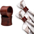 Wooden Napkin Rings Set of 12 Handmade Napking Holders for Dining Tableware, Thanksgiving, Party, Table Décor (Concave)