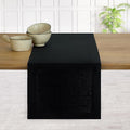 D'Moksha Homes Linen Black Table Runner 132 Inches Long - 100% Pure Linen Extra Long Table Runner 14 x 132 Inch for Spring, Easter - Machine Washable