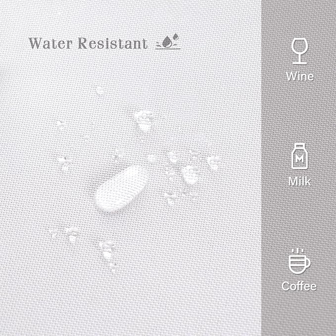 BALCONY & FALCON Rectangle Tablecloth Waterproof and Stain-Resistant Oxford Table Cloth Machine Washable Table Cover for Weddings Holidays Restaurants Parties and Gardens(White, 55x95)
