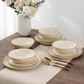 AmorArc Ceramic Dinnerware Sets,Handmade Reactive Glaze Stoneware Plates and Bowls Set,Highly Chip and Crack Resistant | Dishwasher & Microwave Safe Dishes Set,Service for 6 (18pc)