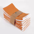 FINGERCRAFT Dinner Cloth Napkin Cotton Linen Blend 4 Pack Mitered Corners with Elegant Lace for Everyday Use Napkins are Pre Shrunk and Good Absorbency Rust