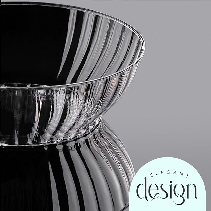PLASTICPRO 100 Pack Small Plastic Bowls Crystal Like 6 oz Bowls Elegant Clear Plastic Bowls for Party and Occasions