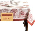 Maison d' Hermine Table Cloth Rectangle Table 100% Cotton 70 x 90 Inches Fall Tablecloth Reusable Everyday Use for Thanksgiving Christmas Decorations Dining Farmhouse Party (Holy Jouy - Red)