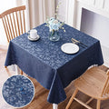 Smiry Square Table Cloth, Waterproof Heavy Duty Vinyl Tablecloths, Wipeable Washable Table Cover for Kitchen and Dining Room (Navy Blue, 54" X 54")