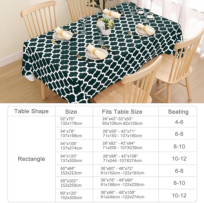 Smiry Square Table Cloth, Waterproof Vinyl Tablecloth with Flannel Backing for Square Tables, Wipeable Spillproof Plastic Tablecloths for Dining, Camping, Indoor and Outdoor (54"x54", Hunter Green)