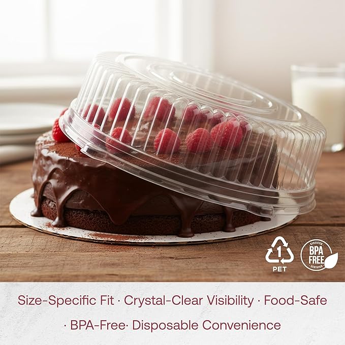 Smarty Had A Party 16 Inch Clear Round Plastic Tray Lids – Stackable Plastic Dome Lids for Catering Trays with Lids, Party Platters & Food Displays – BPA-Free Disposable Dome Covers – 25-Pack