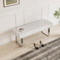 JIEXI Bedroom Bench Bed end upholstered Bench Indoor Corner Small Bench, with Metal Legs, for entryway Dining Room Kitchen and Living Room, Plant Bench, Footstool