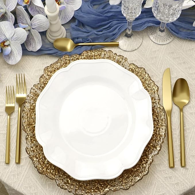 Silverware Set 60-Piece Stainless Steel Matte Gold Cutlery, Hand Forged Thick Hexagon Handle Flatware Sets, Service for 12