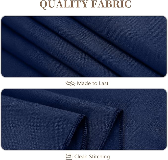 8 Pack Round Tablecloth 90 Inch Navy Blue Tablecloth for Round Tables, Washable Polyester Table Cloth Stain and Wrinkle Resistant Decorative Table Cover for Wedding Party Dining Banquet