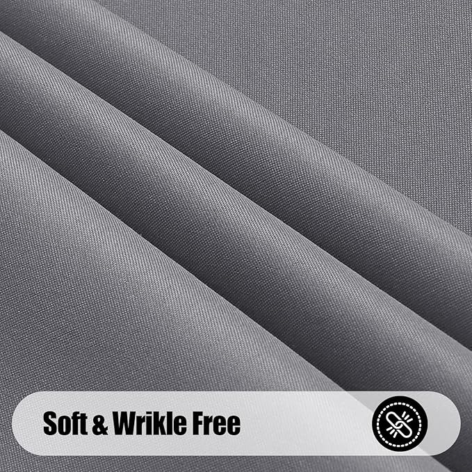 Smiry Rectangle Table Cloth, Waterproof Anti-Scratch Polyester Tablecloth, Decorative Washable Fabric Table Cover for Dining, Buffet, Parties and Outdoor, 60x84, Grey