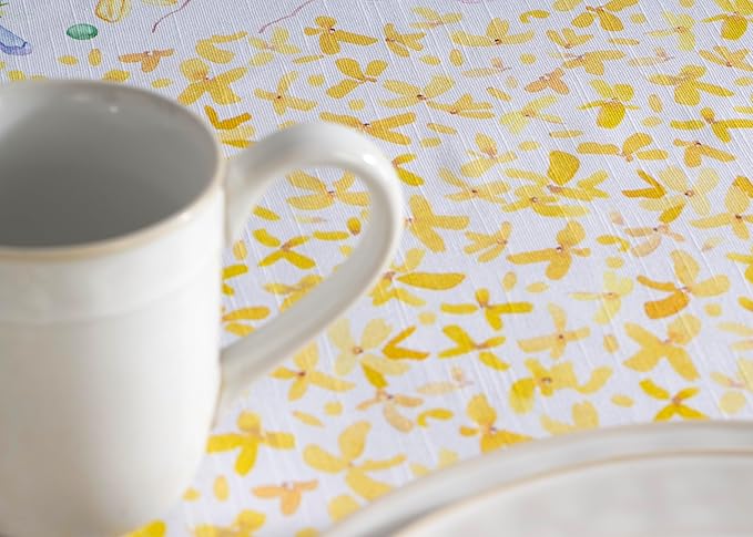 Maison d' Hermine Table Cloth Square Table 100% Cotton 54 x 54 Inches Tablecloth Reusable Decorative for Dining Room Farmhouse Home Valentines Day Decorations Spring Summer - Easter Zest