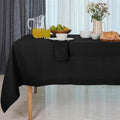 D'Moksha Homes Black Linen Tablecloth 54 x 72 Inch - 100% Pure Linen Tablecloth for Rectangle Tables - Machine Washable Table Cloth for Spring, Easter