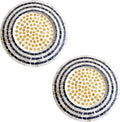 i-lan Set of 2 Mother of Pearl Charger Plates, 13 Inch Dark Blue Capiz Shell Inlay Wood Decorative Placemats for Dining Table, Modern & Rustic Table Setting for Party, Wedding and Home Decor