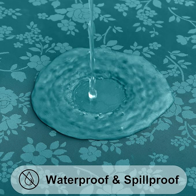 Smiry Square Table Cloth, Waterproof Heavy Duty Vinyl Tablecloths, Wipeable Washable Table Cover for Kitchen and Dining Room (Emerald Green, 54" X 54")