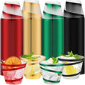 Gejoy 9 oz Rimmed Swirl Plastic Cups Disposable Wine Drinking Cups Clear Elegant Halloween Tumblers for Christmas Party Supplies(Black, Green, Red, Gold,100 Pcs)
