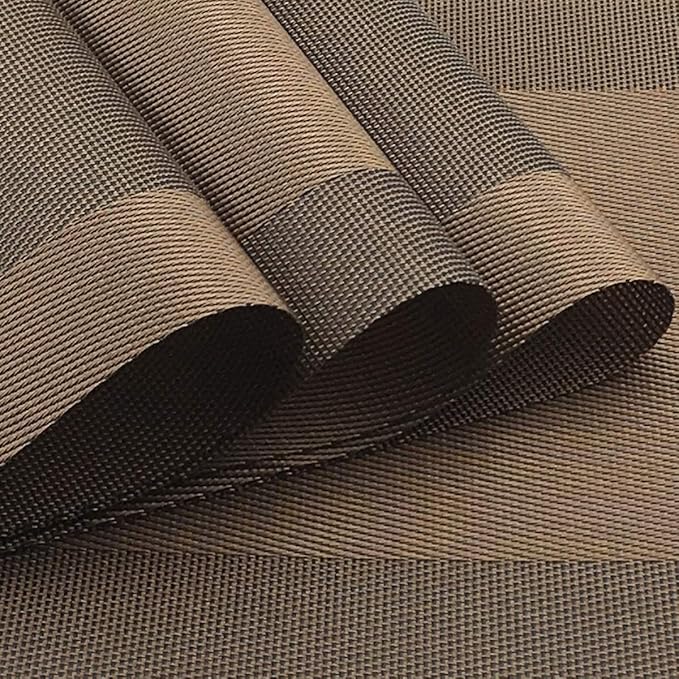 Gugrida Vinyl Brown Placemats Heat Resistant Dining Table Mats Non-Slip Washable Place Mats Set of 6 （Brown）