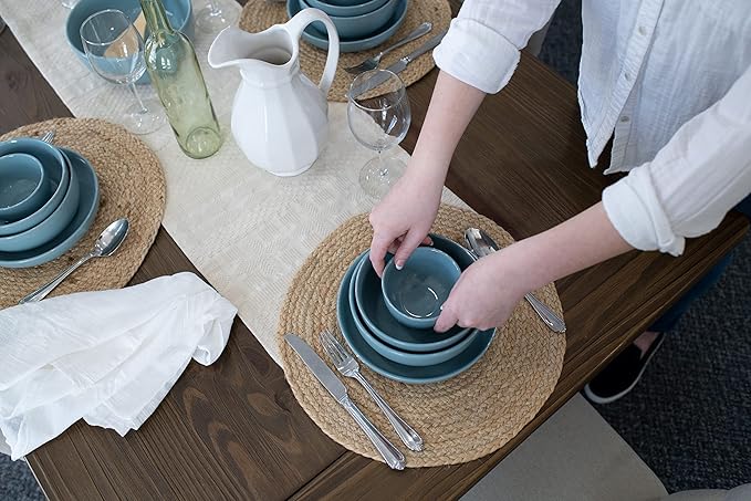 Elanze Designs Bistro Glossy Ceramic 4 inch Cute and Small Dessert Bowls Set of 4 - Perfect for Everyday uses from Snacks, Ice Cream, Candy and Treats, Ice Blue