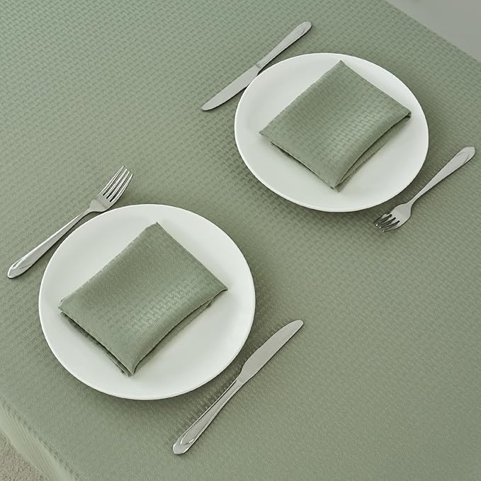 maxmill Cloth Napkins Weaved Texture Pattern Soft Comfortable and Luxury Serviette for Restaurant Family Dinners Weddings Parties and Banquets Set of 4 Pieces, 20 x 20 Inch Sage Green