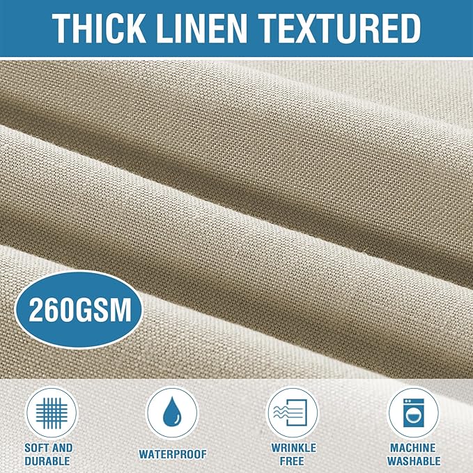H.VERSAILTEX Linen Textured Table Cloths 54 x 70 Inch Premium Solid Tablecloth Spill-Proof Waterproof Table Cover for Dining Buffet Feature Extra Soft and Thick Fabric Wrinkle Free, Taupe