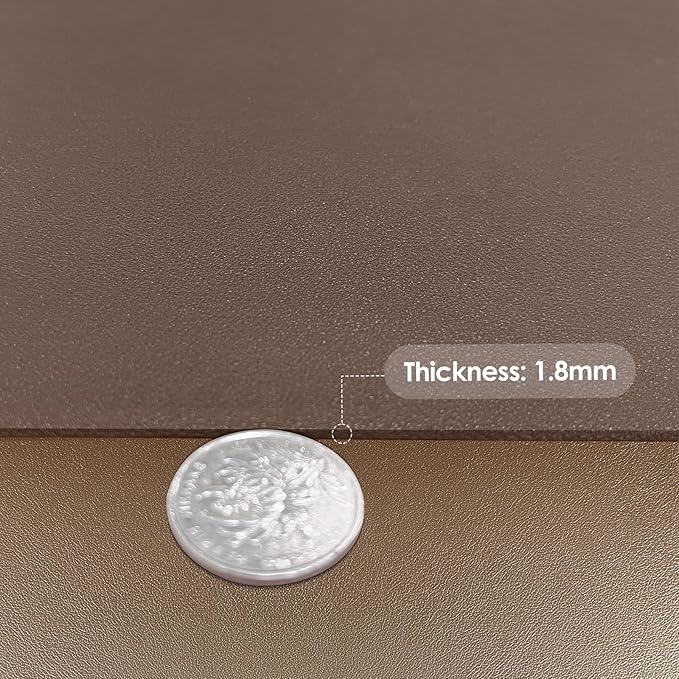 Leather Desk Mat,1.8mm Thick,15.75x23.6 Inch Desk Cover,Nightstand Cover,Night Stand Cover for Top,Night Stand Cover,Side Table Cover,Night Stand Mat(Mud Color+Champagne Gold,15.75x23.6)