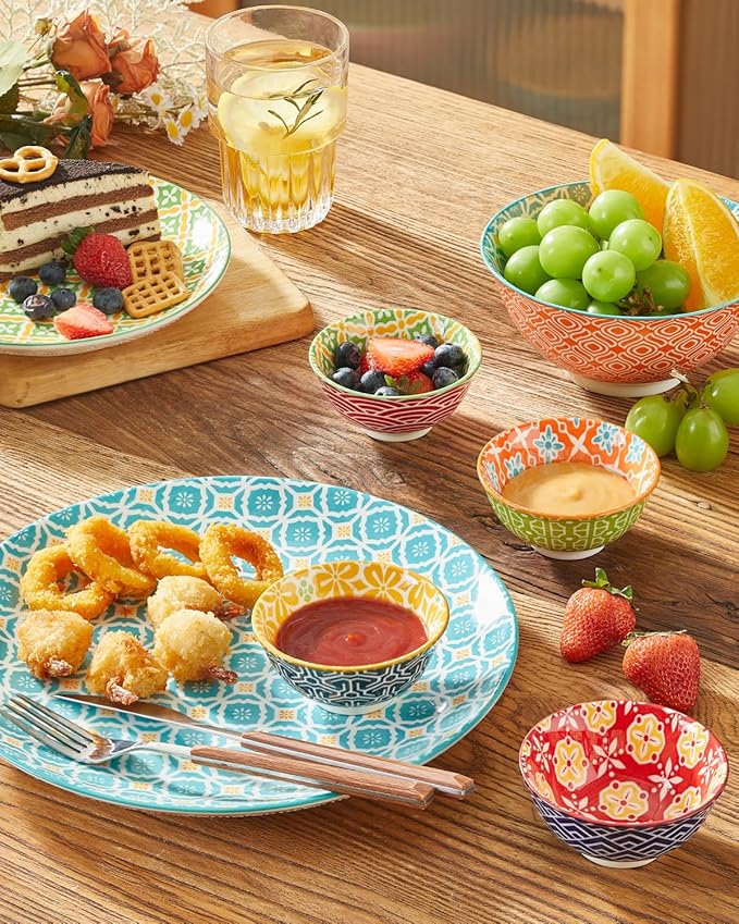 Ceramic Dipping Bowls, 3.5 inch Small Bowls for Dipping, 4oz Mini Bowl for Soy Sauce, Condiments, Side Dishes, Charcuterie Boards, Set of 6