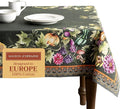 Maison d' Hermine Table Cloth Rectangle Table 100% Cotton 60 x 120 Inches Fall Tablecloth Reusable Everyday Use for Thanksgiving Christmas Decorations Dining Farmhouse (Pumpkin Garden - Dark Green)